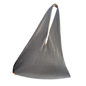 Repleat Hobo Bag Purse Ice Blue Pleated Shoulder Bag Contemporary Chic Vacation